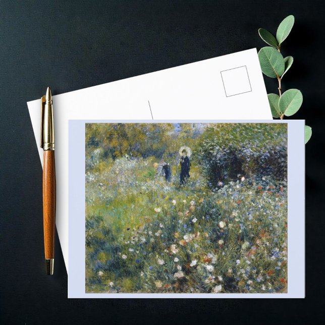 Carte Postale Femme avec un parasol dans un jardin (1875), Renoi (Créateur téléchargé)