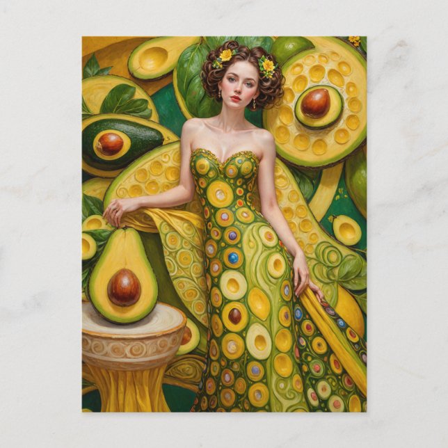 Carte Postale Femme Avocado Avec Doigts Supplémentaires (Devant)