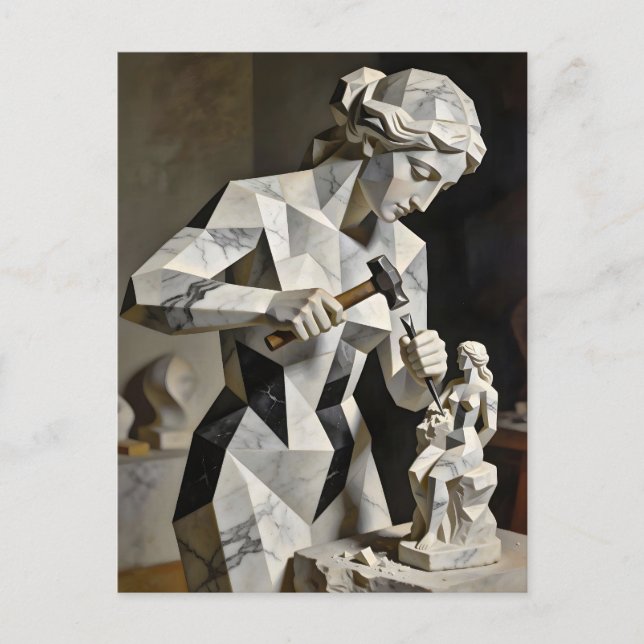 Carte Postale Femme, Crée-Toi – Autoportrait Construit (Devant)