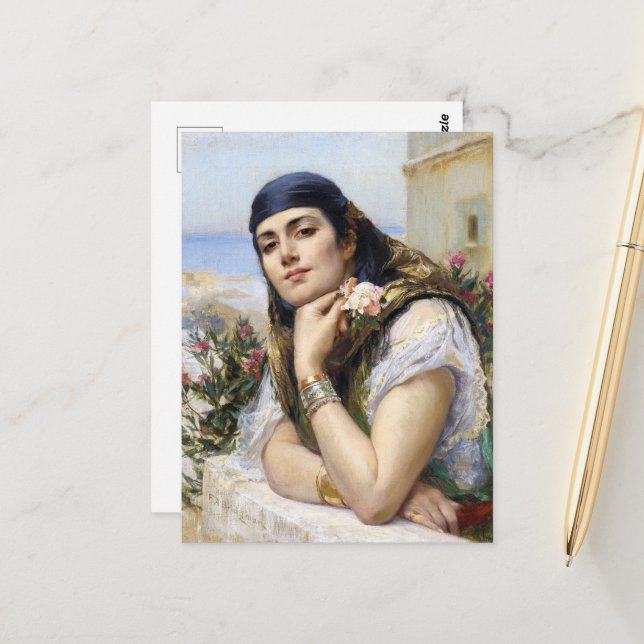 Carte Postale Femme d'Alger, Arthur Bridgman (Devant/Arrière en situation)