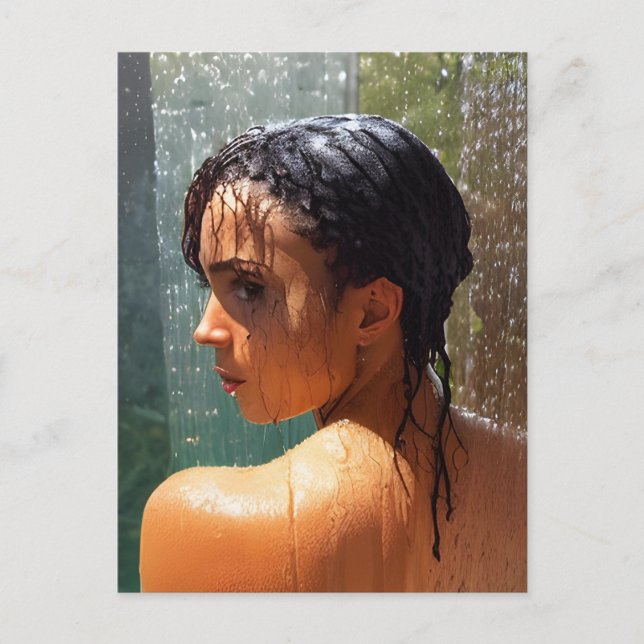 Carte Postale Femme dans la douche (Devant)
