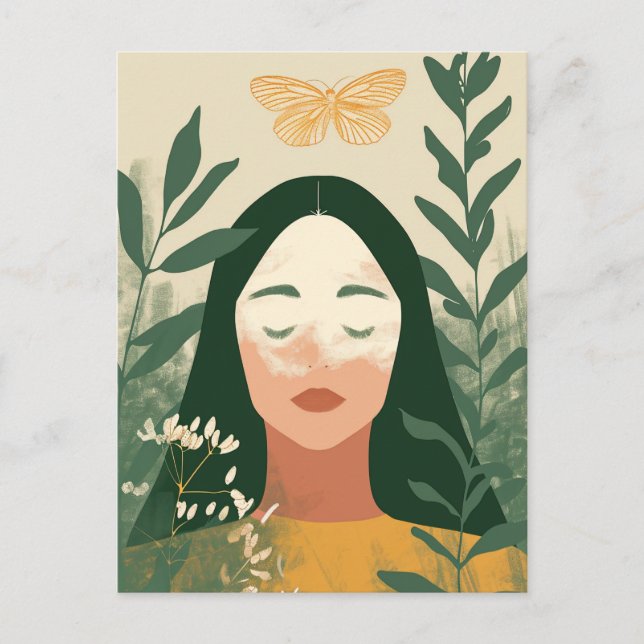 Carte Postale Femme dans la nature (Devant)