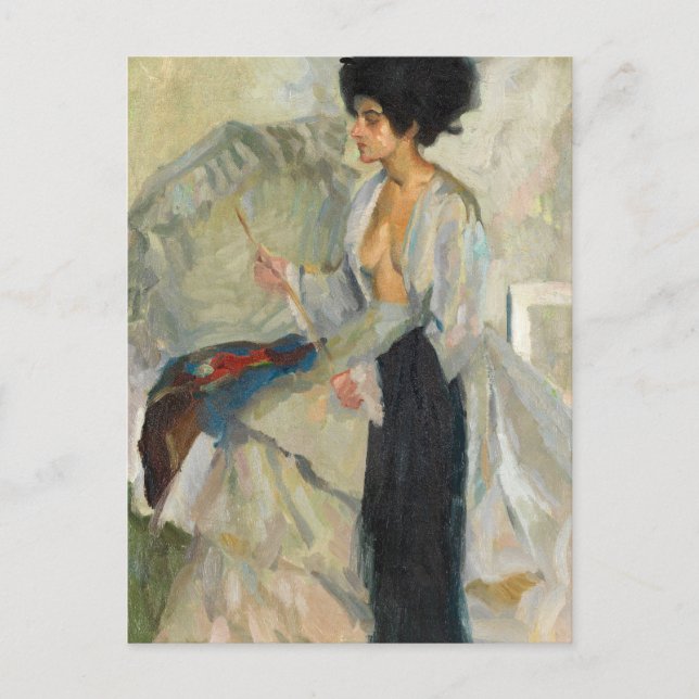 Carte Postale Femme dans l'atelier | Edward Cucuel (Devant)
