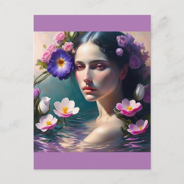 Carte Postale femme dans le lac (Devant)