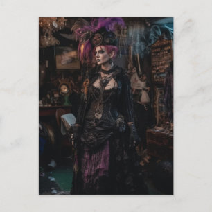 Carte Postale Femme dans le magasin de costumes