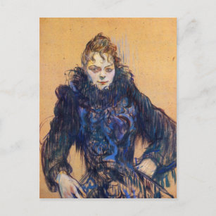 Carte Postale Femme dans un boite noir par Toulouse-Lautrec