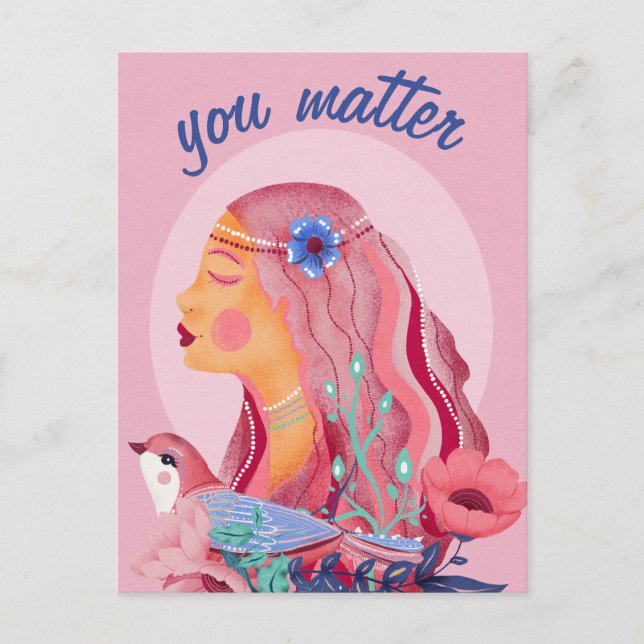 Carte Postale Femme d'art populaire européen brillante et heureu (Devant)