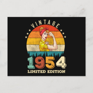 Carte Postale Femme de 68 ans Fête 1954 Vintage 68e Anniversaire