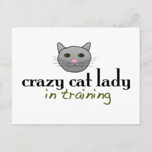 Carte Postale Femme de chat fou en formation