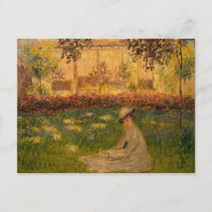 Carte Postale Femme de Claude Monet   dans un jardin, 1876