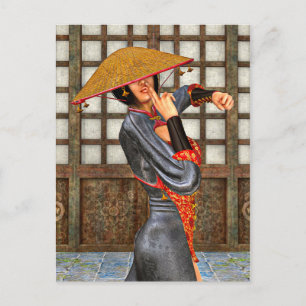 Carte Postale Femme de combat asiatique