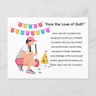Carte Postale Femme de golf golfeuse est en train de jouer au go