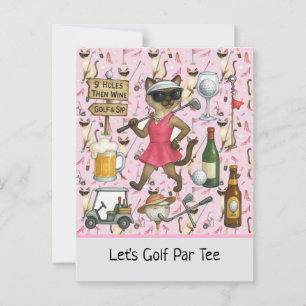 Carte Postale Femme de golf thème pour enterrement de vie de jeu