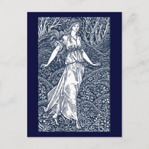 Carte Postale Femme de la forêt enchantée dans le style de Willi