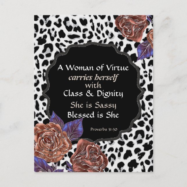 Carte postale Femme de la vertu Floral Empreinte d (Devant)