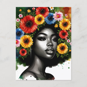 Carte Postale Femme de Melanin de la Reine noire instruite HBCU
