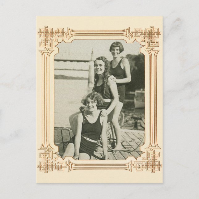 Carte Postale Femme Déco Rétro vintage Nageuse (Devant)