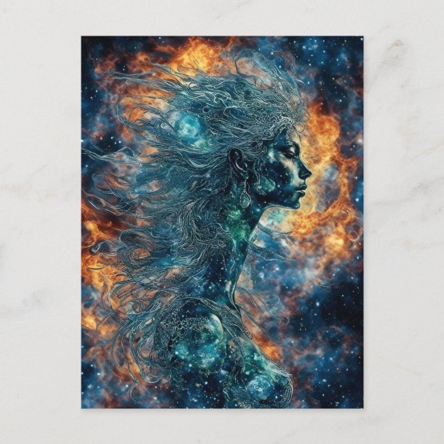 Carte Postale Femme des étoiles (Devant)