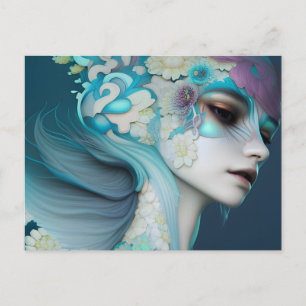 Carte Postale Femme des fleurs