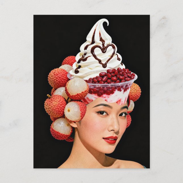 Carte Postale Femme Dessert (Devant)