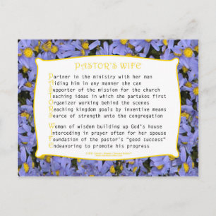Carte Postale Femme du pasteur (Acrostique)