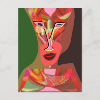 Carte Postale Femme écoutant la musique chaude