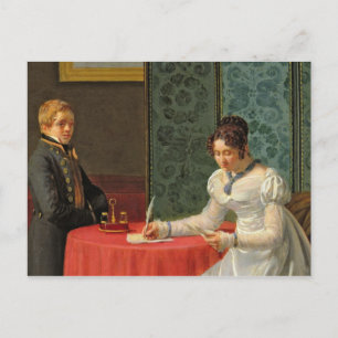 Carte Postale Femme écrivant une lettre