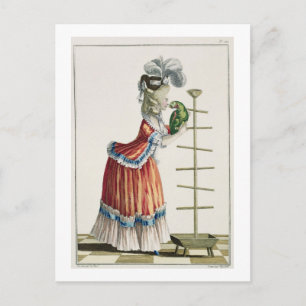 Carte Postale Femme élégante dans un Caraco 'a la Polonaise' et 