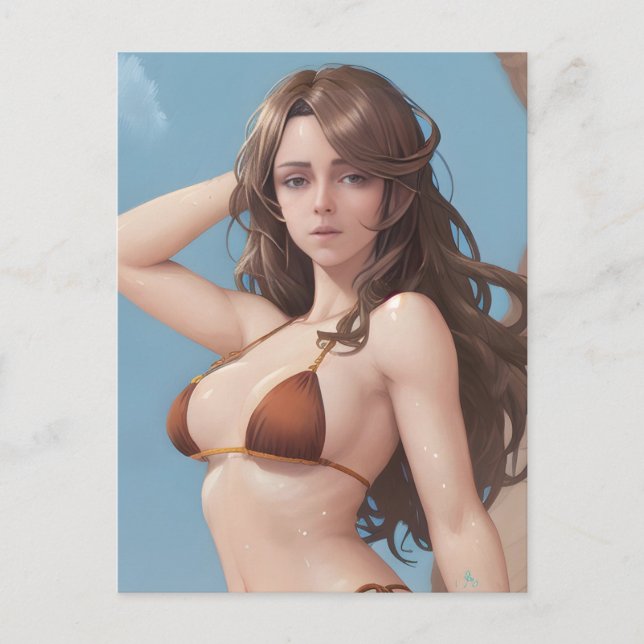 Carte Postale Femme en Bikini (Devant)