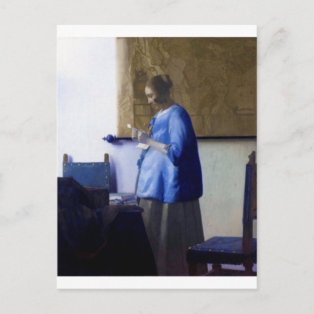 Carte Postale Femme en bleu, Johannes Vermeer (Devant)