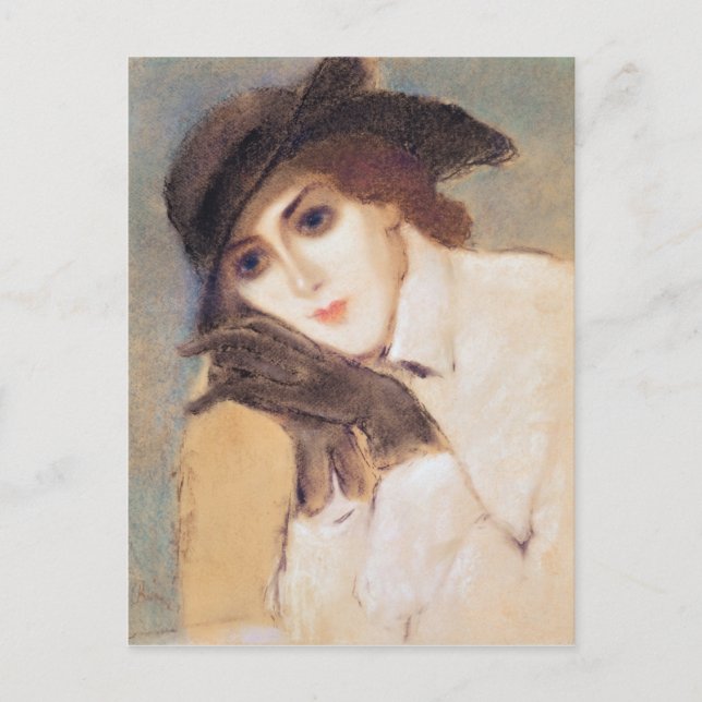 Carte Postale Femme en gants noirs (Devant)