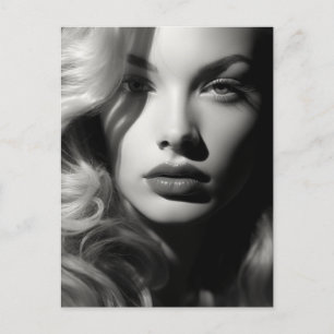 Carte Postale Femme en noir et blanc