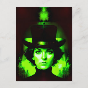 Carte Postale Femme en vert