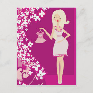 Carte Postale femme enceinte blonde