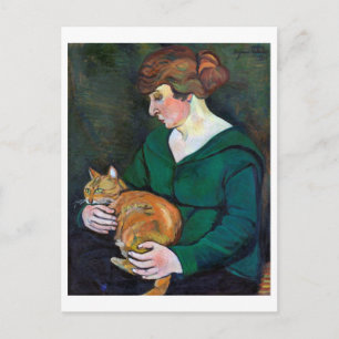 Carte Postale Femme et chat, Suzanne Valadon