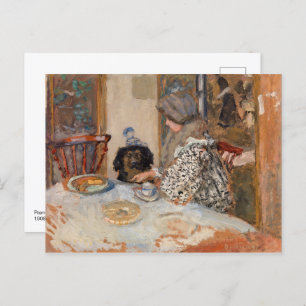 Carte Postale Femme et chien à table   Paul Bonnard  