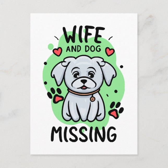 Carte Postale Femme et chien manquants (Devant)