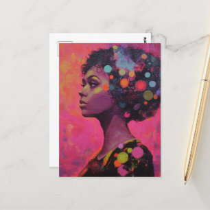 Carte Postale Femme et Pois