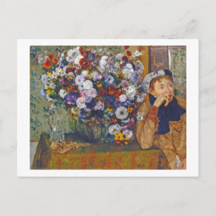 Carte Postale Femme et vase de fleurs, Edgar Degas