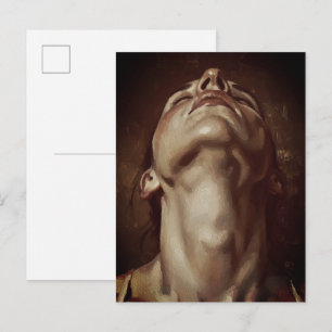 Carte Postale Femme extatique tête en arrière yeux fermés sensue