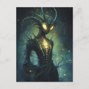 Carte Postale Femme extraterrestre yeux lumineux