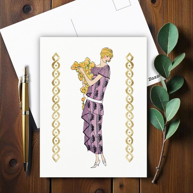 Carte Postale Femme fleur, (Créateur téléchargé)