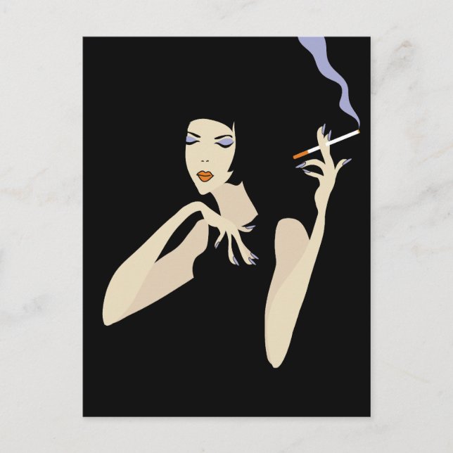Carte Postale Femme fumeuse (Devant)