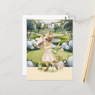 Carte Postale Femme golfeuse Sauvez la mariée de date Bacheloret