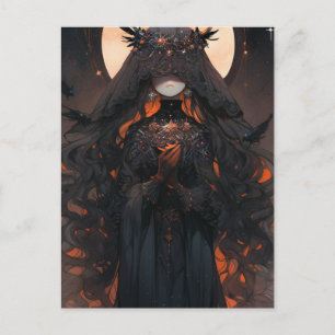 Carte Postale Femme habillée en noir