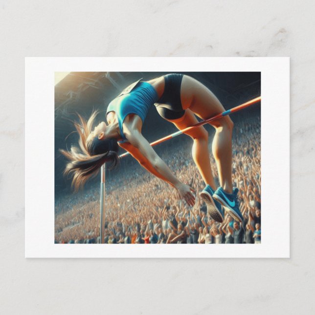 Carte Postale Femme High Jumper, (Devant)