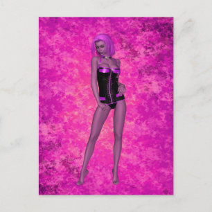 Carte Postale Femme imaginaire rave punk