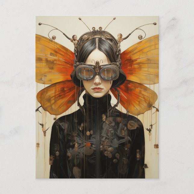 Carte Postale Femme Imaginaire Scifi Insect (Devant)