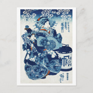 Carte Postale Femme japonaise Geisya, Kuniyoshi, Ukiyo-e
