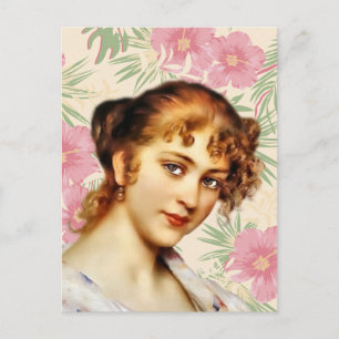 CARTE POSTALE FEMME JOLIE VICTORIENNE